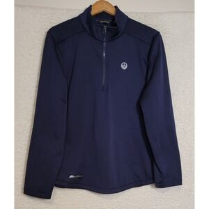 Eddie Bauer Sweatshirt Sz XL Navy Blue 1/4 Zip Pullover Long Sleeve Fleece 1242